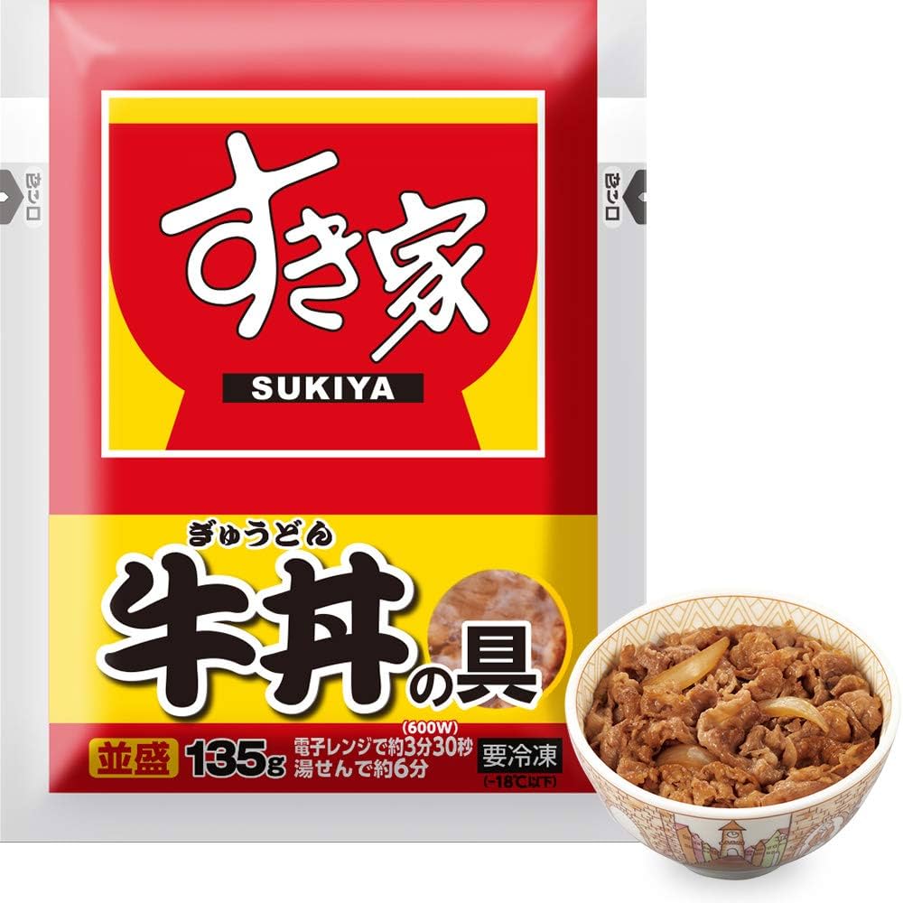 Amazon | すき家 牛丼の具 (135g×5)【どんぶり/おかず】 (冷凍