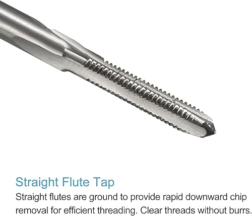 Miniatura 4 de uxcell 4 unids roscas métricas M2.5 x 0.45 H2 de alta velocidad de acero recto flautas máquina roscado roscado herramientas de reparación