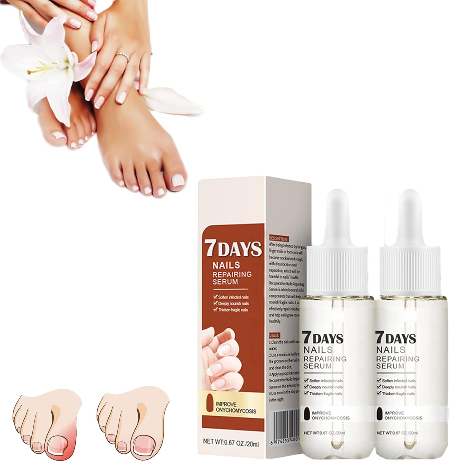 GFOUK 7 Days Nail Growth And Strengthening Serum,Fungal Nail Treatment