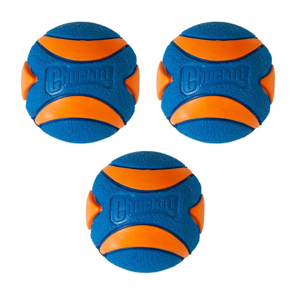 Chuckit! Ultra Squeaker Rubber Dog Ball, Medium, 6.5 cm (3-Pack)