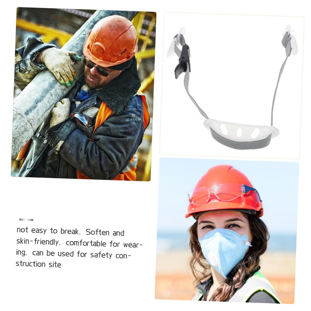 Hemobllo 2 pièces Sangle de Menton pour Casque Rigide Réglable et Accessoire de Protection pour Ouvriers du Bâtiment Lot de Blanc