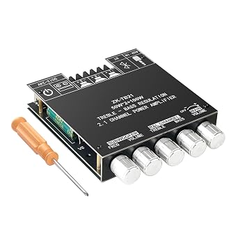 Bluetooth 5.0 50W+50W+100W 2.1 Channel Subwoofer Amplifier Board TPA3116D2 HiFi Treble and Bass Control Stereo Digital Audio Amp Board for Home Theater DIY Wireless Speakers