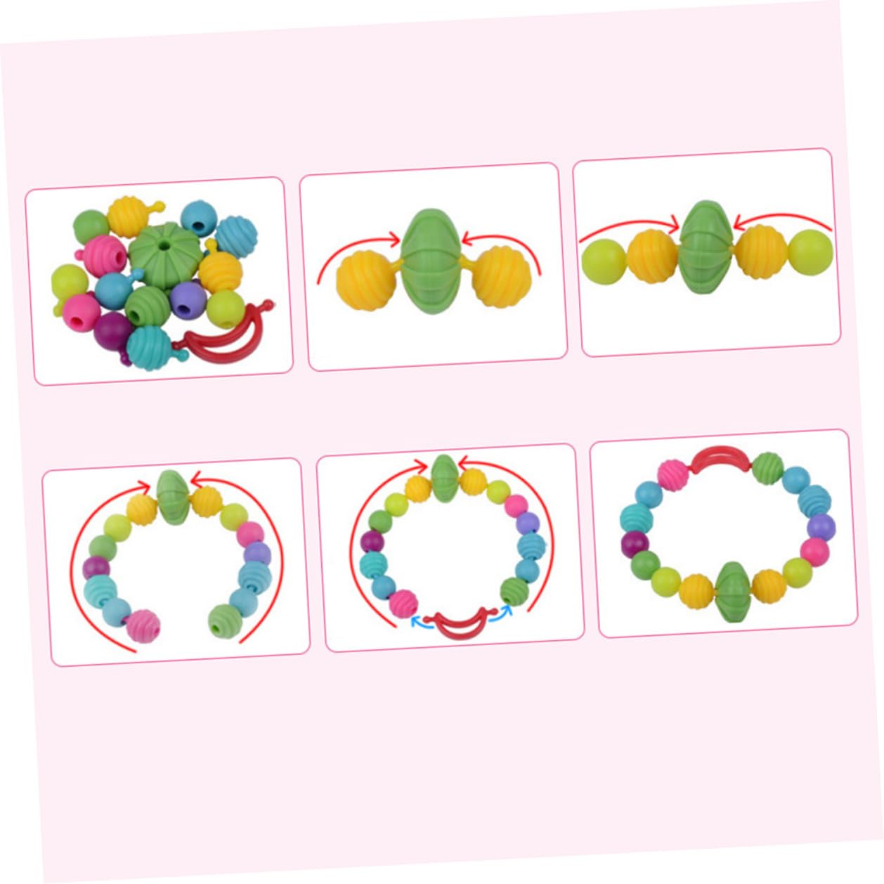 UPKOCH Set de Cuentas de Plástico para Manualidades Infantiles 550 Piezas Caja de Almacenamiento Azul Portátil y Lavable para Pulseras y Collares Adecuado para Niñas y Actividades