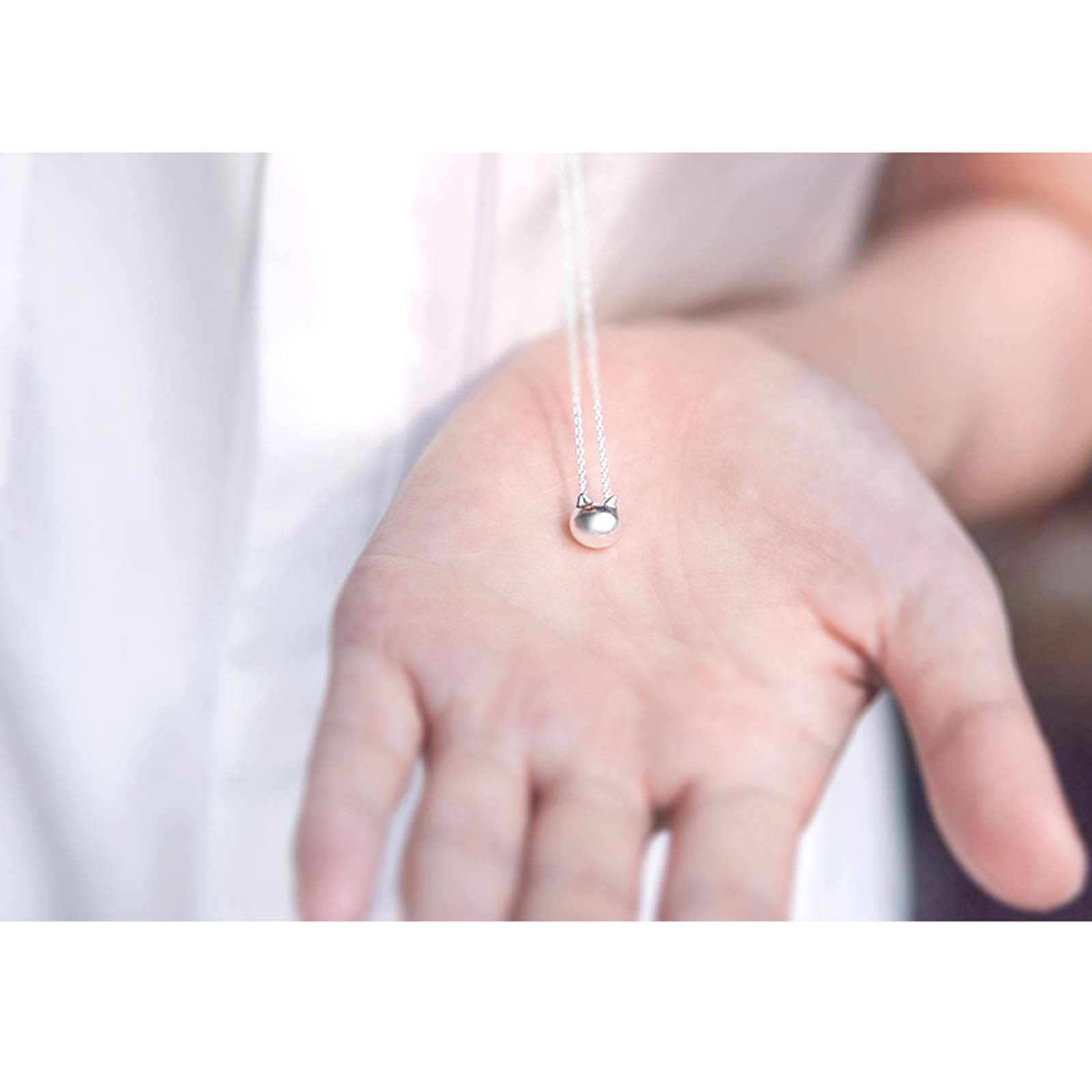 Collane Collana Gatto Catena clavicola Femminile Ciondolo Creativo Gatto in Argento Sterling 925 Collana Regalo Studentessa Semplice Coreana per Le Donne