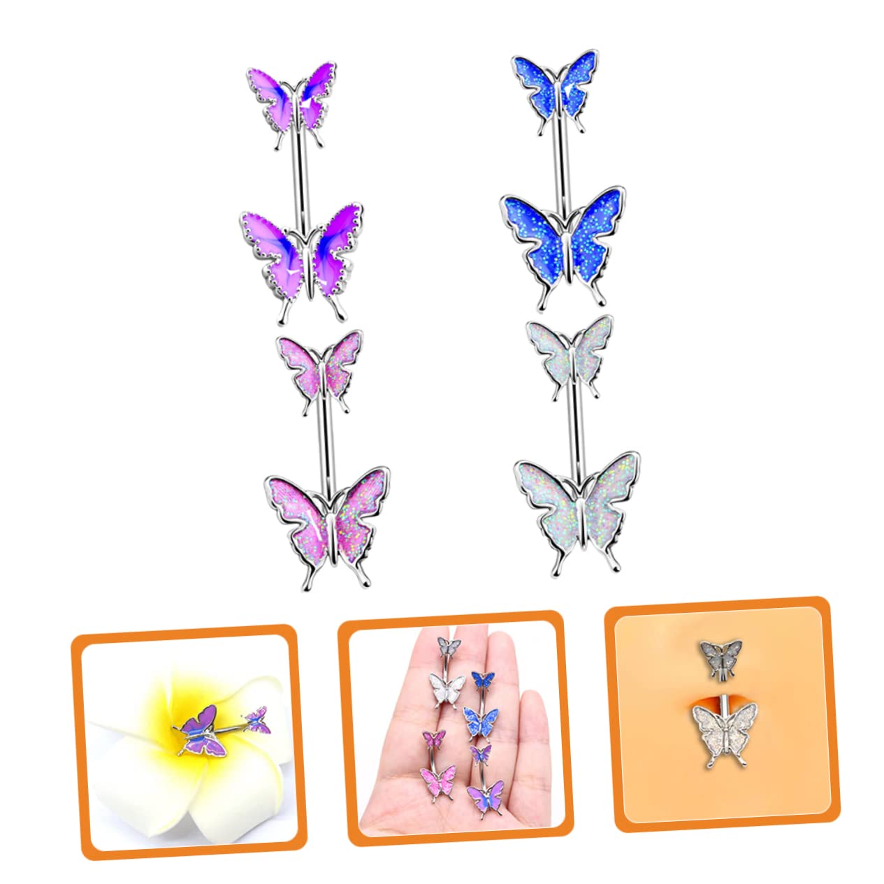GALPADA 20piezas Anillos De Ombligo Diseño De Joyería Corporal Para Piercing Del Ombligo