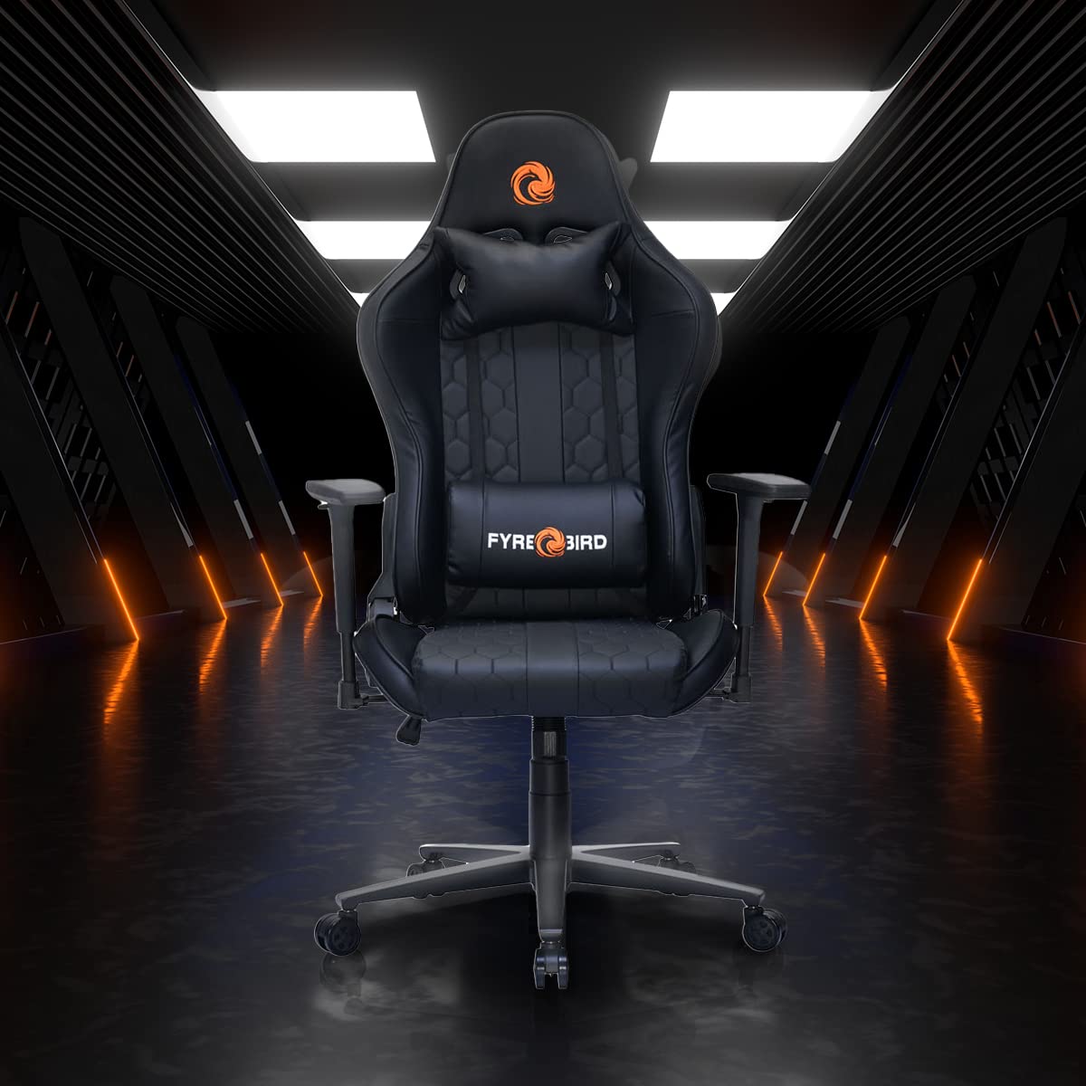 Nilkamal Fyrebird Ergonomic Gaming Chair with Lumbar Pillow, 3D Adjustable Armrest, Adjustable Neck, Gas Lift Mechanism, & 100mm Tilt (Canophy)-image-19