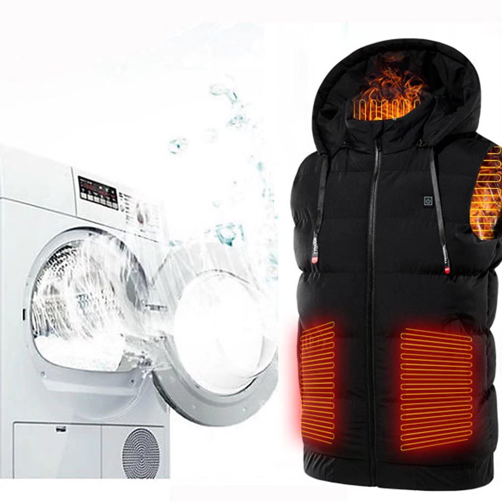 Chaqueta térmica recargable para mujer, ropa de caza de invierno al aire libre, chaleco calentado para hombres, batería no incluida, gris
