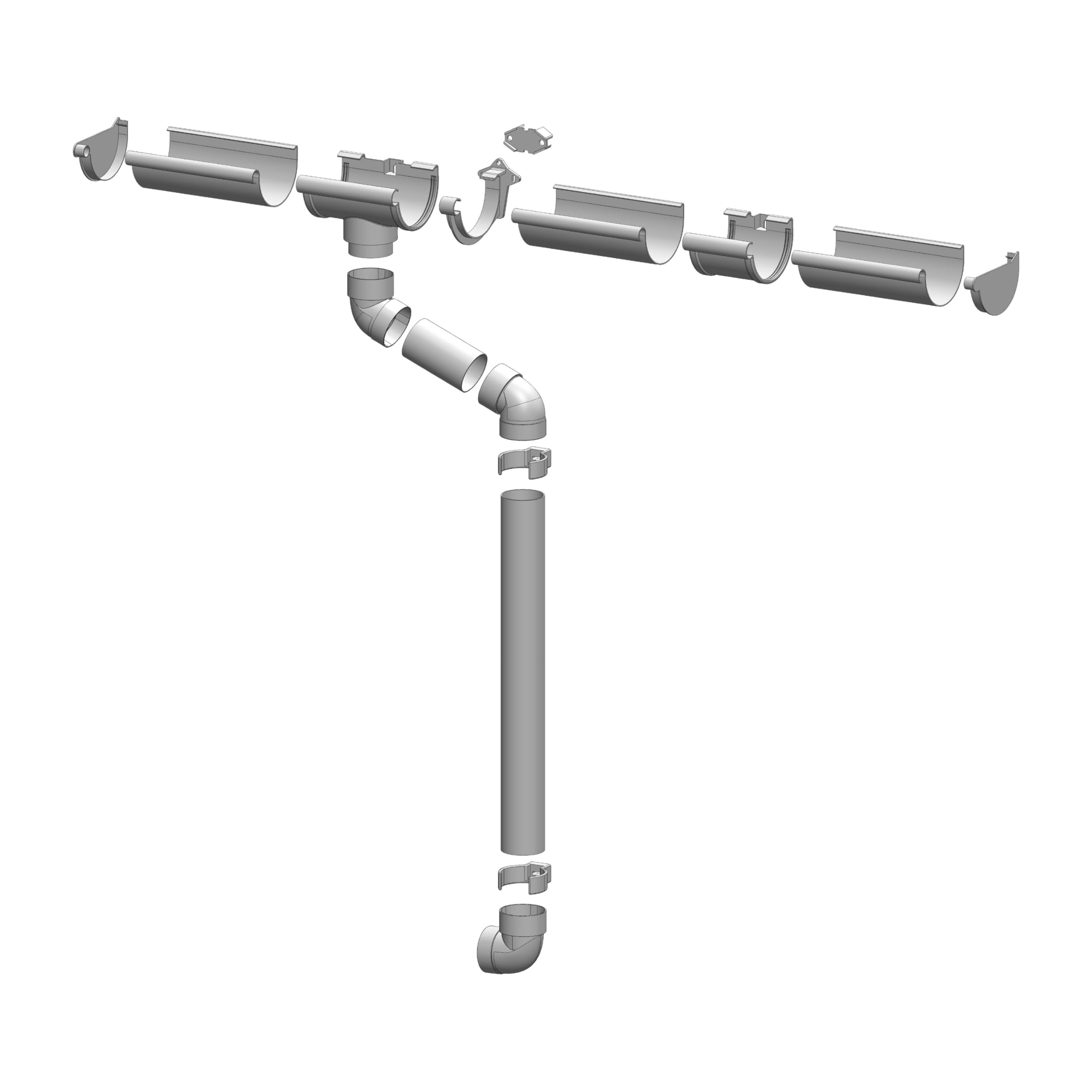 4 Home & Garden | Dakgoot bakgoot RG 70 met montagehoek | Compleetset met regenpijp tot 650 cm | Type 200 regenpijp DN 60 | Kunststof PVC Antraciet (daklengte tot 500 cm