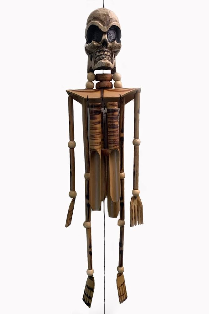 Amazon.com : Bamboo Wind Chime Pirate Burning Man Skeleton