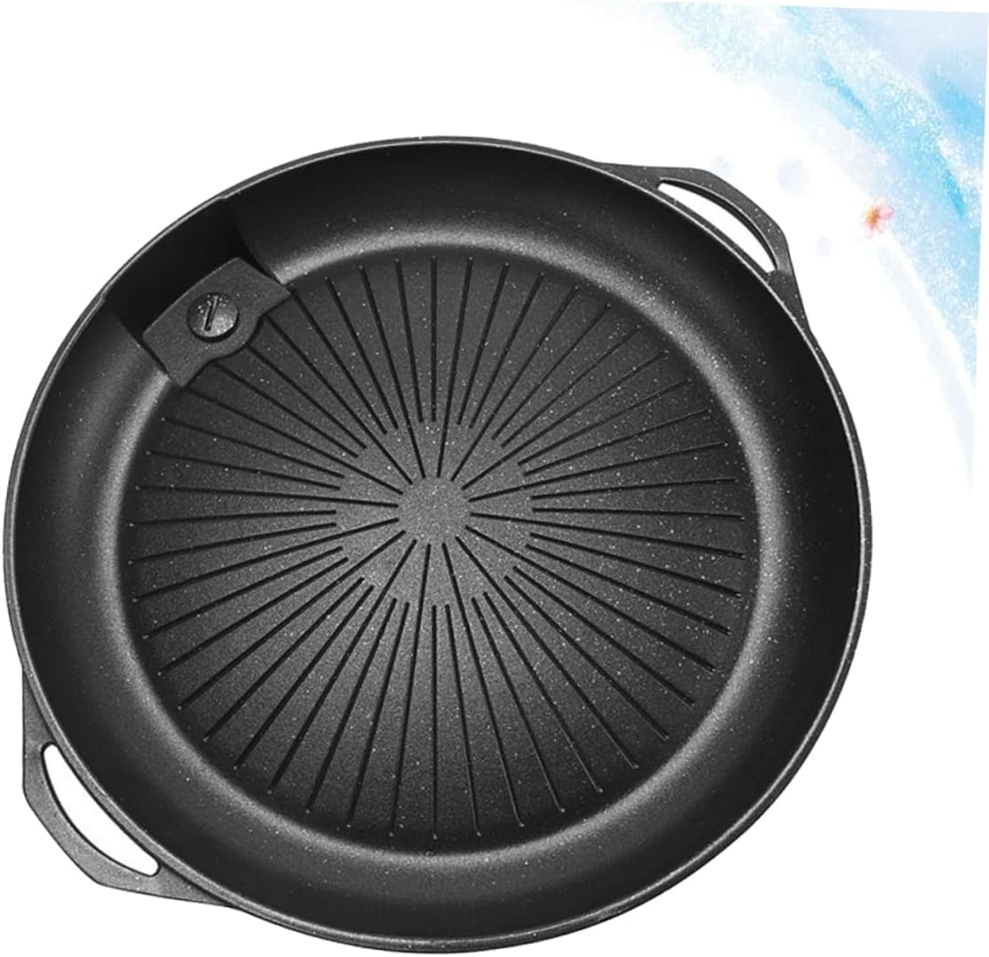 SUPVOX Portable Non-stick Barbecue Grill Plate Lightweight Fry Pan for Outdoor Bbq Easy to Clean and Compact Design for Backyard Cooking and Camping Activities