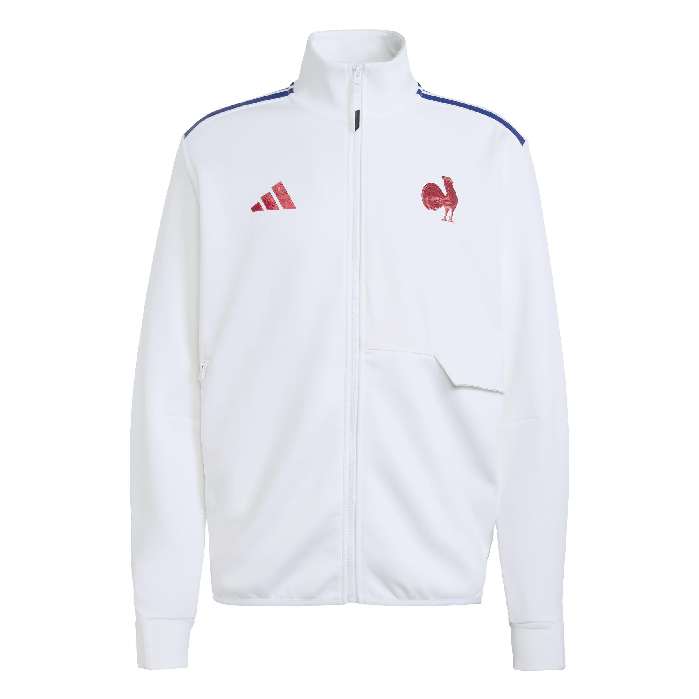 adidas Men's France Rugby Anthem Sweatshirt, white, XL