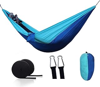 Garden Swing Camping Hammock - Lightweight Portable Hammock with Tree Straps - Outdoor Hammock for Beach, Hiking, Backpacking and Travel Outdoor Garden Swing (Color : 22-Blue)