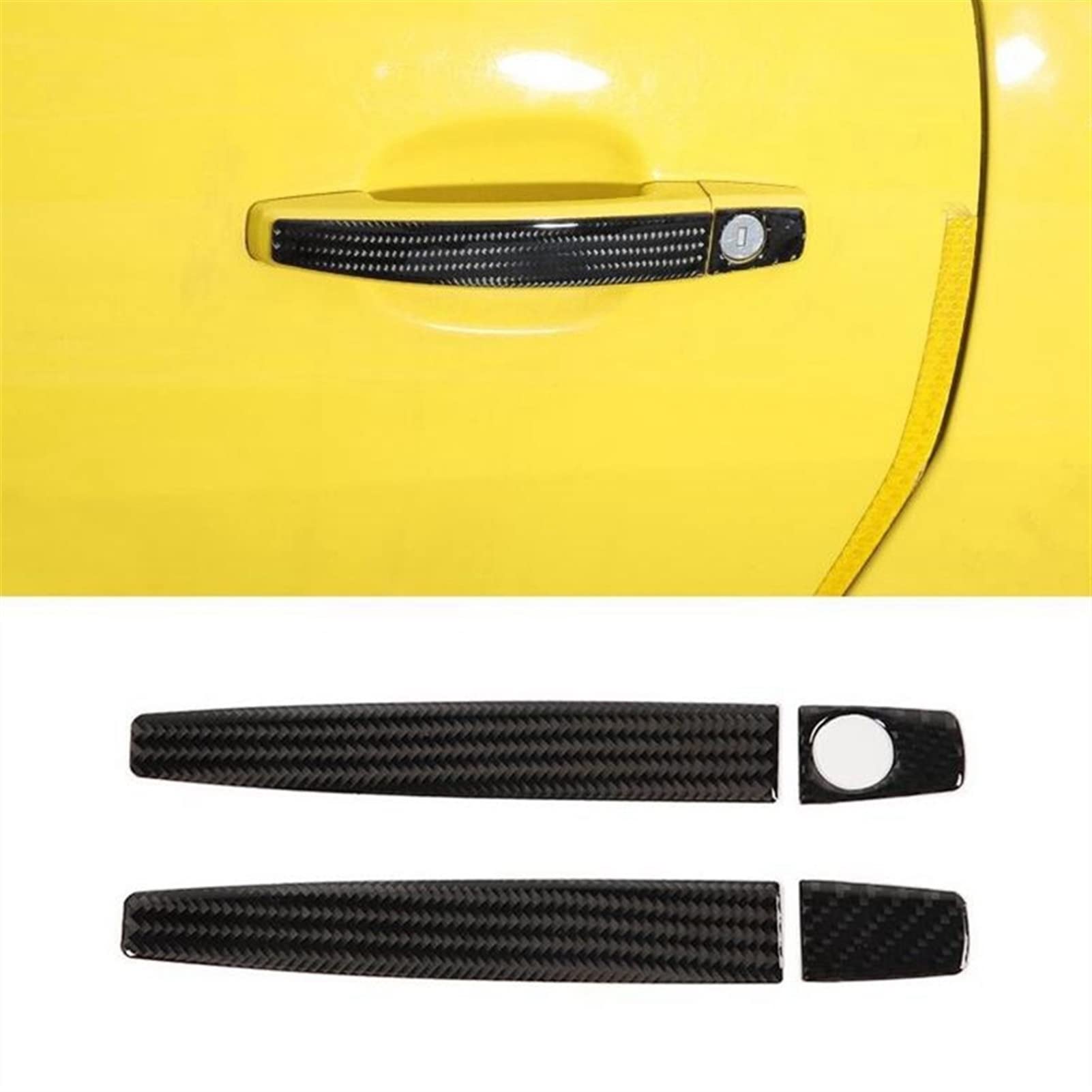Rinkteea One Color Exterior Car Door Handle For Camaro 2012-2015 Carbon Fiber Car Exterior Door Handle Decoration Cover Trim Stickers