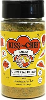 Kiss the Chef All Purpose Seasoning 7 oz - Seasoning for Chicken, Veggies, Potatoes, Turkey with Himalayan Sea Salt, Parsley, Garlic & Onion - No MSG, No Seed Oil, Gluten Free, Zero Sugar Universal Spice Blend