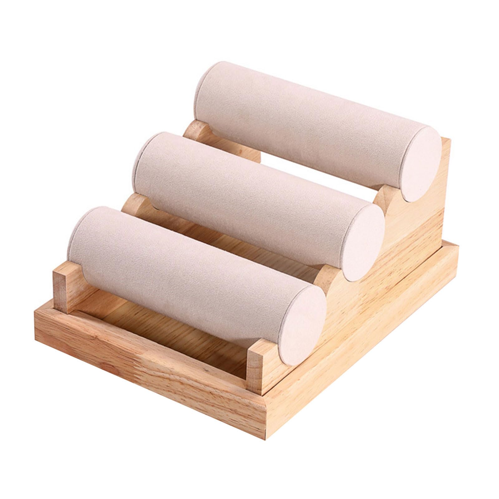 Practical Wooden Display Stand, Elegant Wooden Jewelry Stand Holder with 3 Tiers for Bracelet or Collection Jewelry Display, フリーサイズ