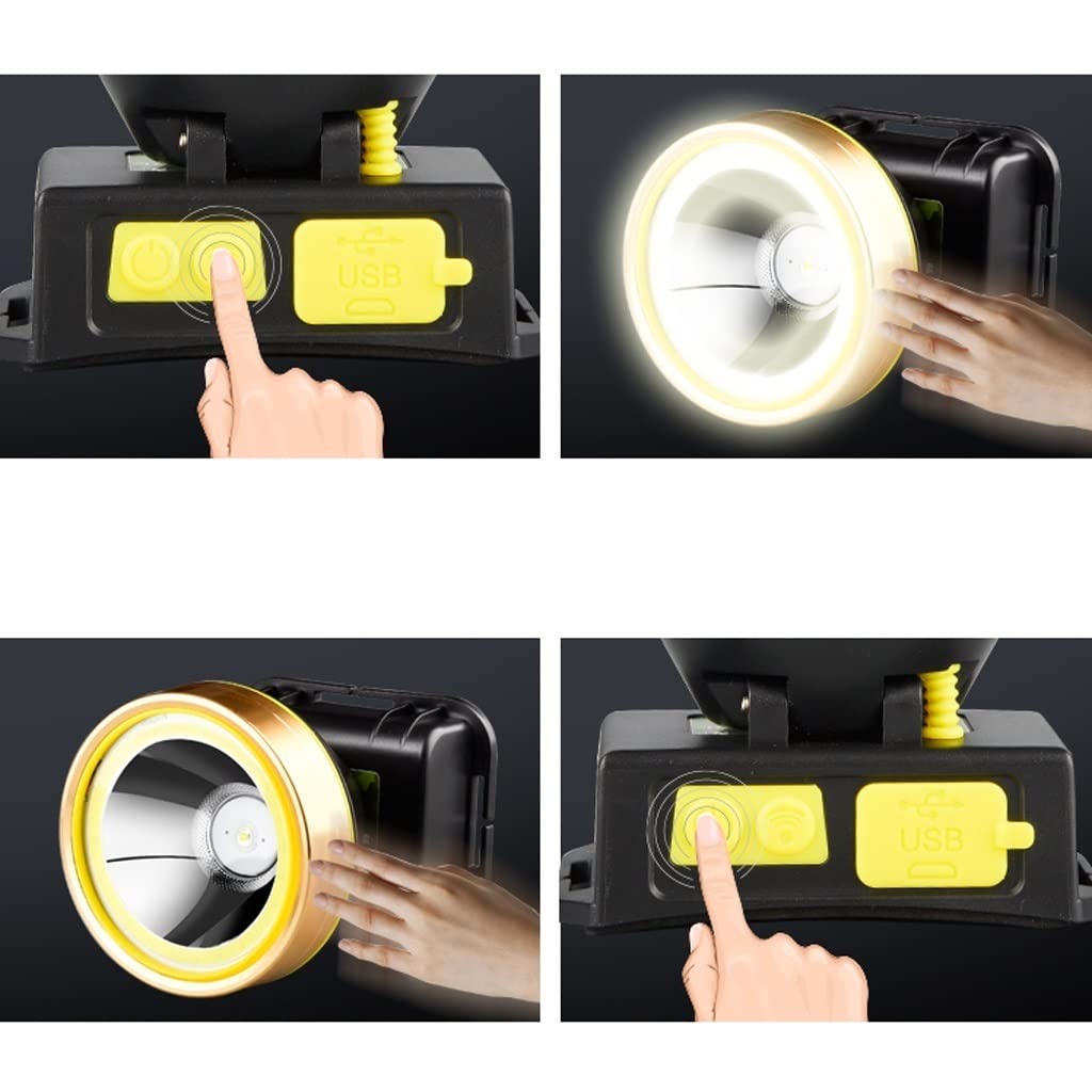 Latarka LED Ładowalna, lekka latarka czołowa Latarka ręczna Strong Light Akumulator montowany na głowie Latarka zewnętrzna Łowienie nocne Long Life Lampa górnicza LED Lampa czołowa Reflektor