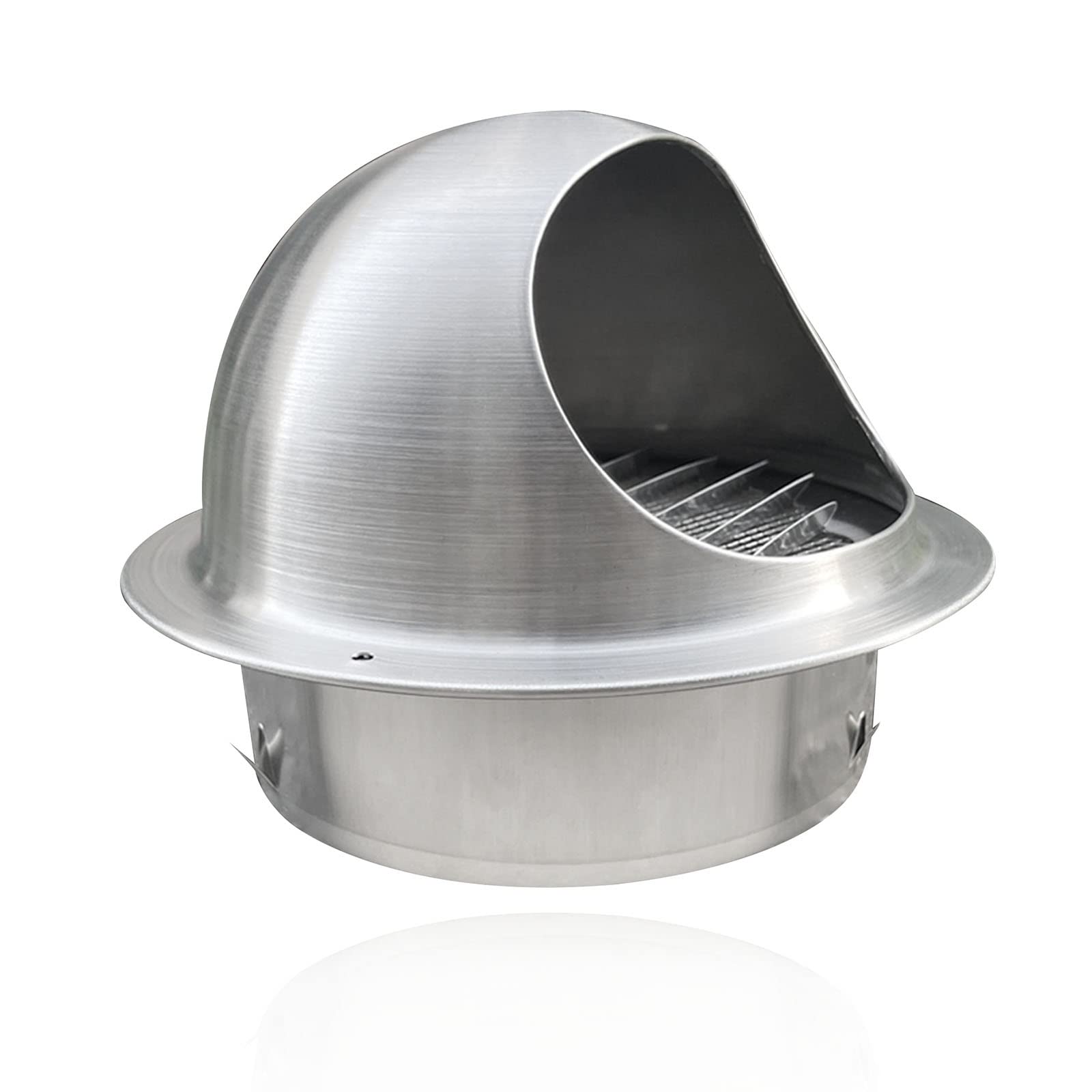 WORDFUN 15/6/17cm Rond Grille De Ventilation en Acier Inoxydable, Sortie D'évacuation avec Maille De Protection, Grille D'aération Circulaire, Mural Bouches D'aération, Hotte D'échappement