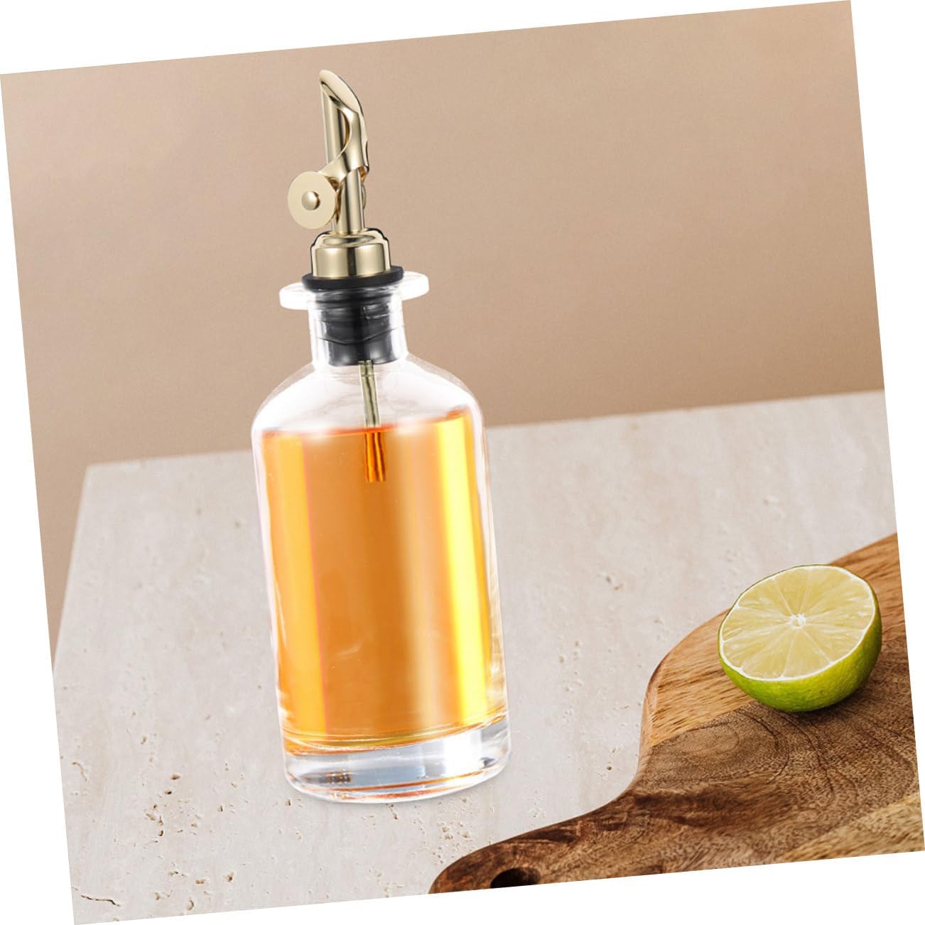 SOLUSTRE 2pcs Practical Kitchen Tool Glass Oil Dispenser Spout Oil Jar for Cooking Storage Vinegar Bottle Dispenser Sprayer