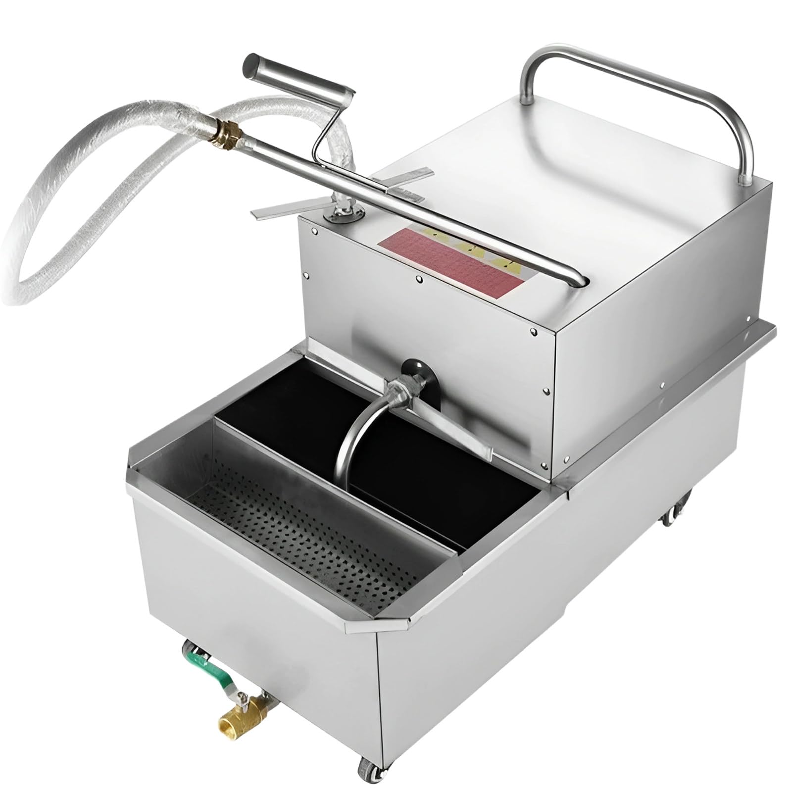 Yxyljoz Mobile Fryer Filter Machine, Commercial Oil Filler Cart Truck Separator Stainless Steel Cooking Oil Filtration Systems, For Supermarket Restaurant,65L