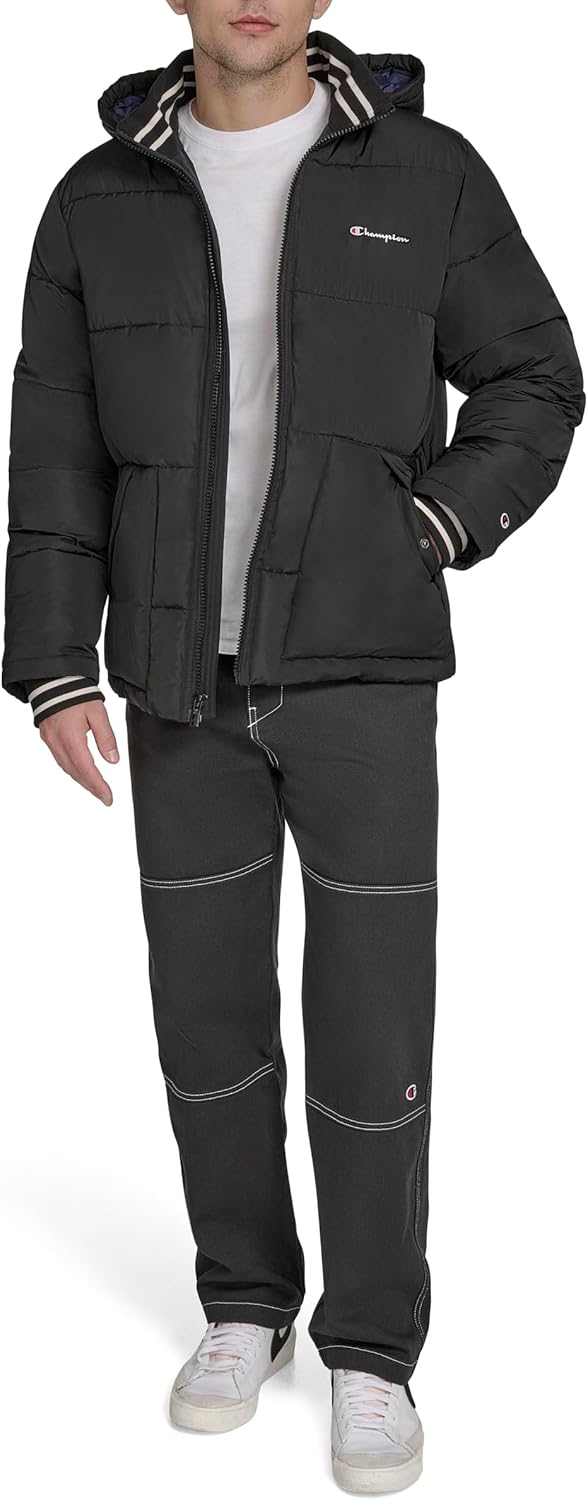 Champion Men's Quilted Full-zip Hooded Puffer Jacket