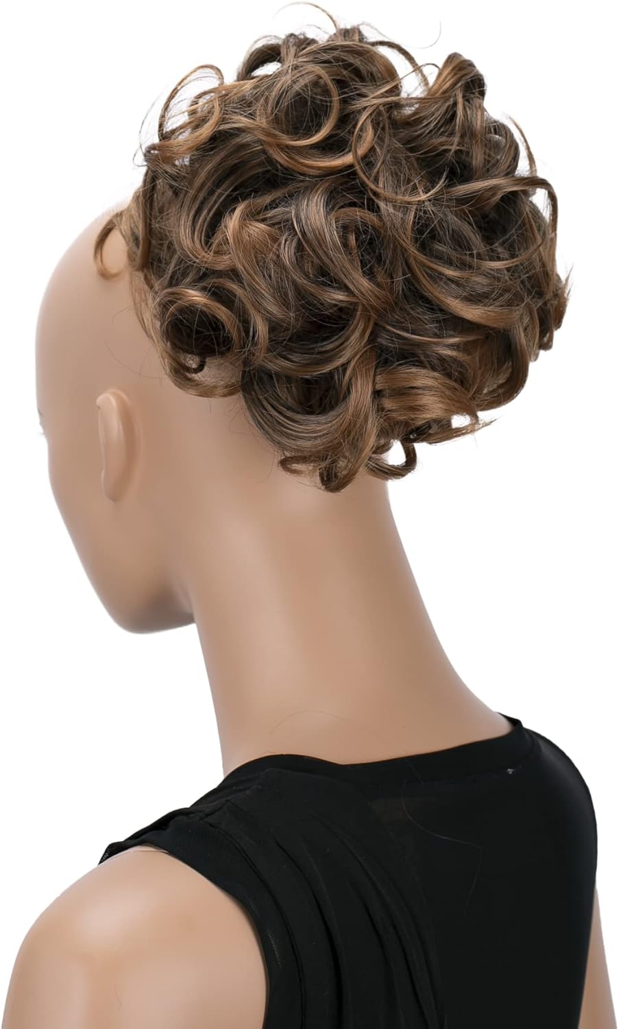 CAISHA Bun Hairpiece Ponytail Topknot Hepburn-Bun Scrunchie Updo Brown Mix HK107, brown mix #2T30 HK107, 4.72 inch
