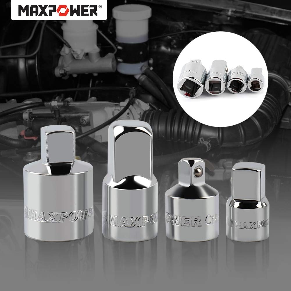MAXPOWER 4-Piece Socket Adapter Set, 1/4" x 3/8", 3/8" x 1/4", 3/8" x 1/2", 1/2" x 3/8"