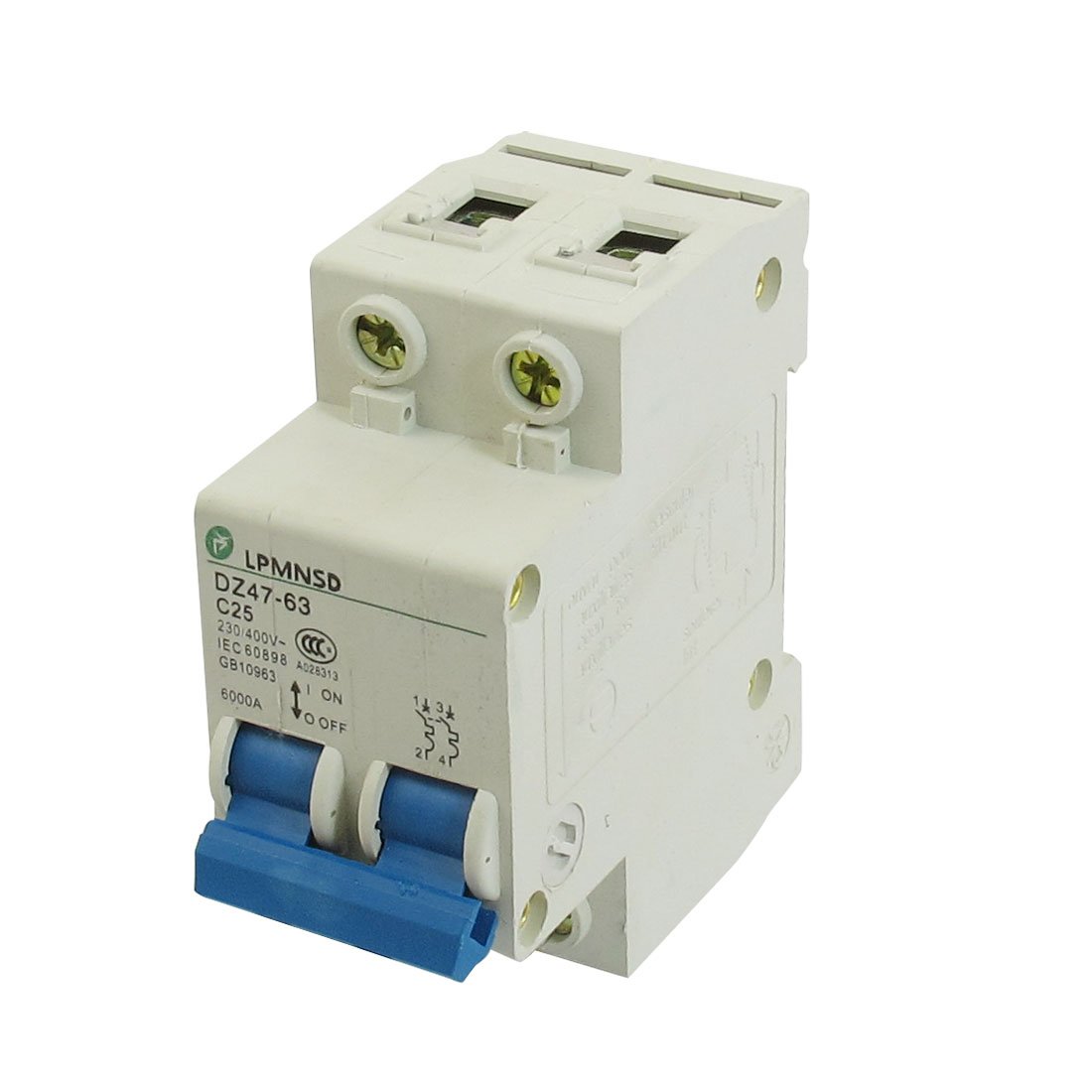 Disyuntor de 2 polos C25 de 25A para cuadros electricos de vivienda y comercios de 230V
