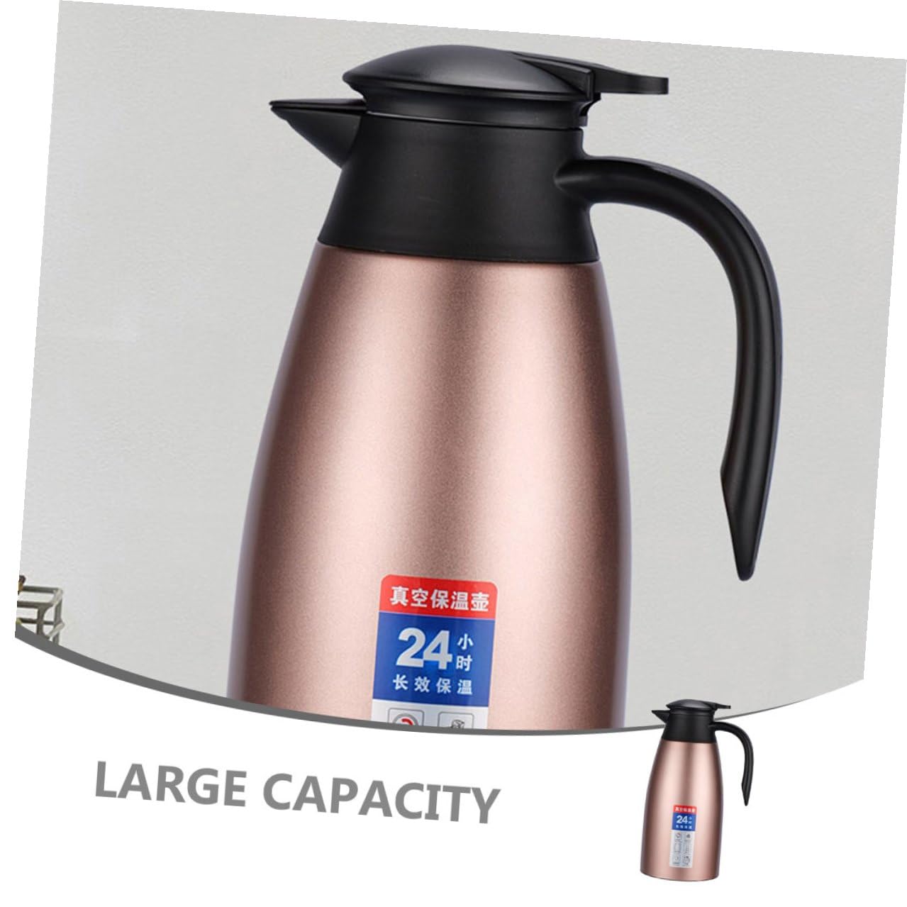 TOYANDONA Isolierte Thermoskanne Edelstahl 2l Doppelwandige Kaffeekanne Mit Henkel Für Heiße Kalte Getränke