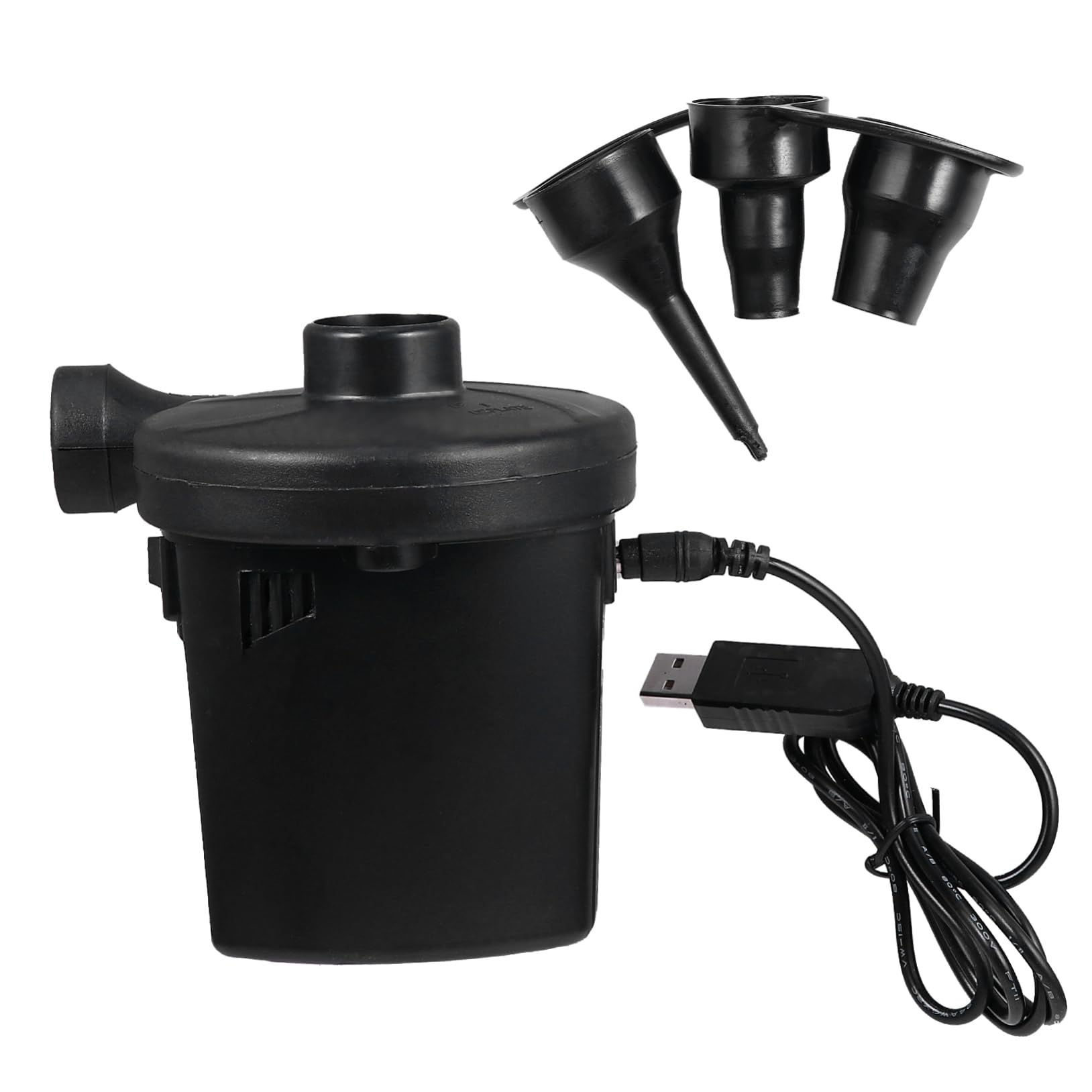 HONMEET Rechargeable USB Electric Air Pump for Inflatables Portable Inflating and Deflating Pump Nozzles for Air Mattresses Pool Toys Beach Fast Charging Via USB Port