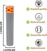 Vista 2 de EKIND Paquete de 1000 piezas de recambio de dardos de gofres de espuma compatible con NERF N-Strike Series Blaster (gris)