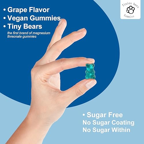Miniatura 3 de Gomitas de treonato de magnesio de 500 mg, gomitas de L-treonato sin azúcar para adultos y niños, las mejores gomitas de Mganesio para el cerebro,