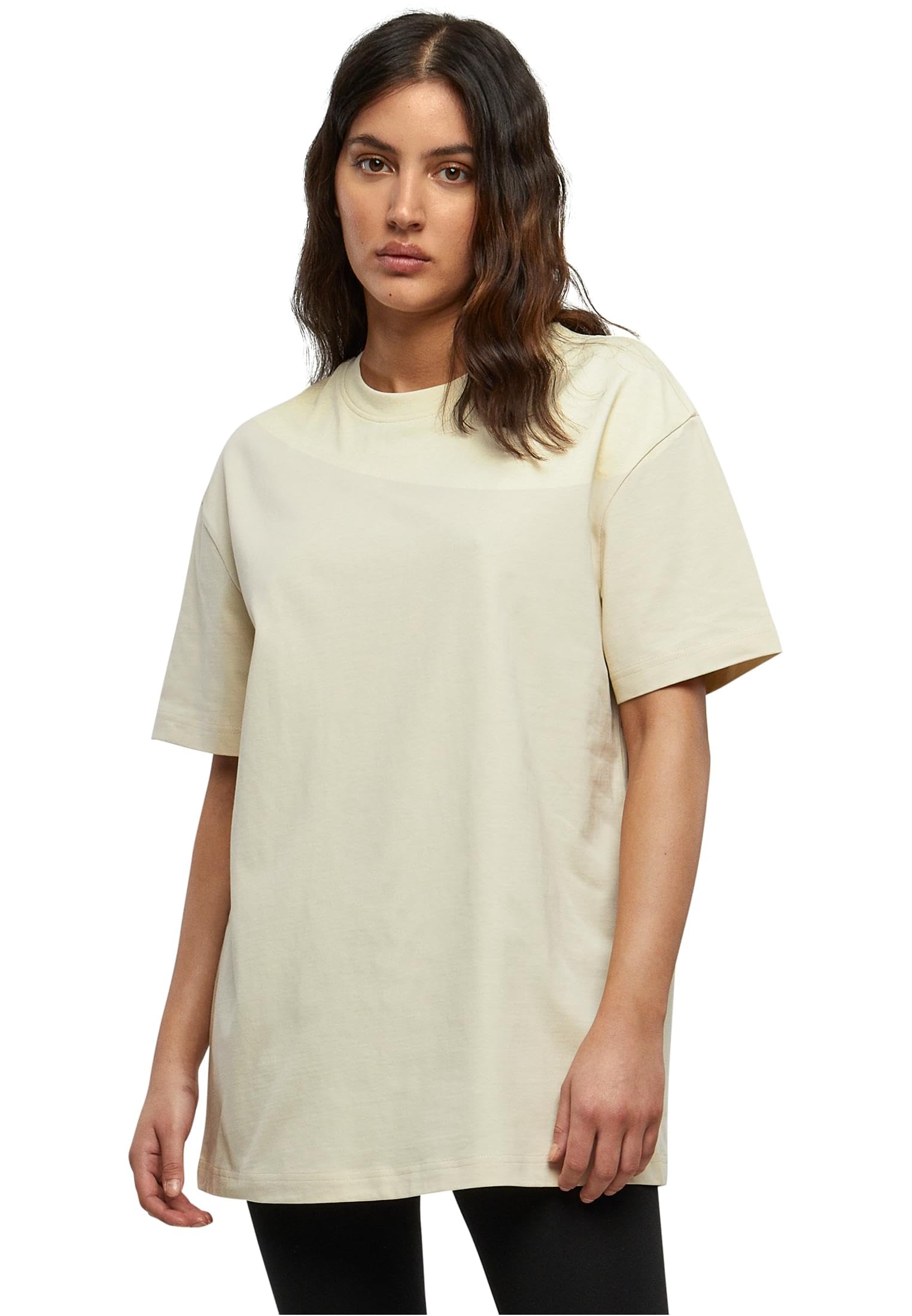 Build your Brand Women's T-Shirt Ladies Oversized Boyfriend Tee Sand M, Sand, M