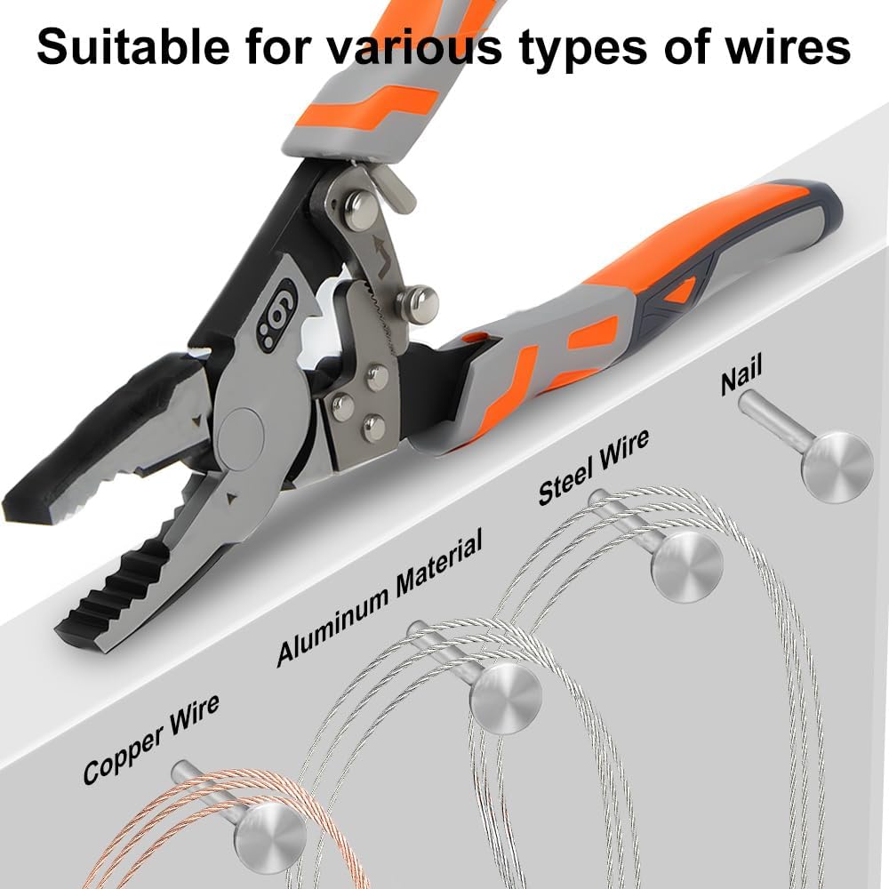 Ratchet Wire Cutters - 67% Labor-Saving Dual Mode (Normal/Ratchet), Cuts Steel Bars/Cables ≤8mm, VDE 10kV Insulated Grip, Forged 55HRC German Steel