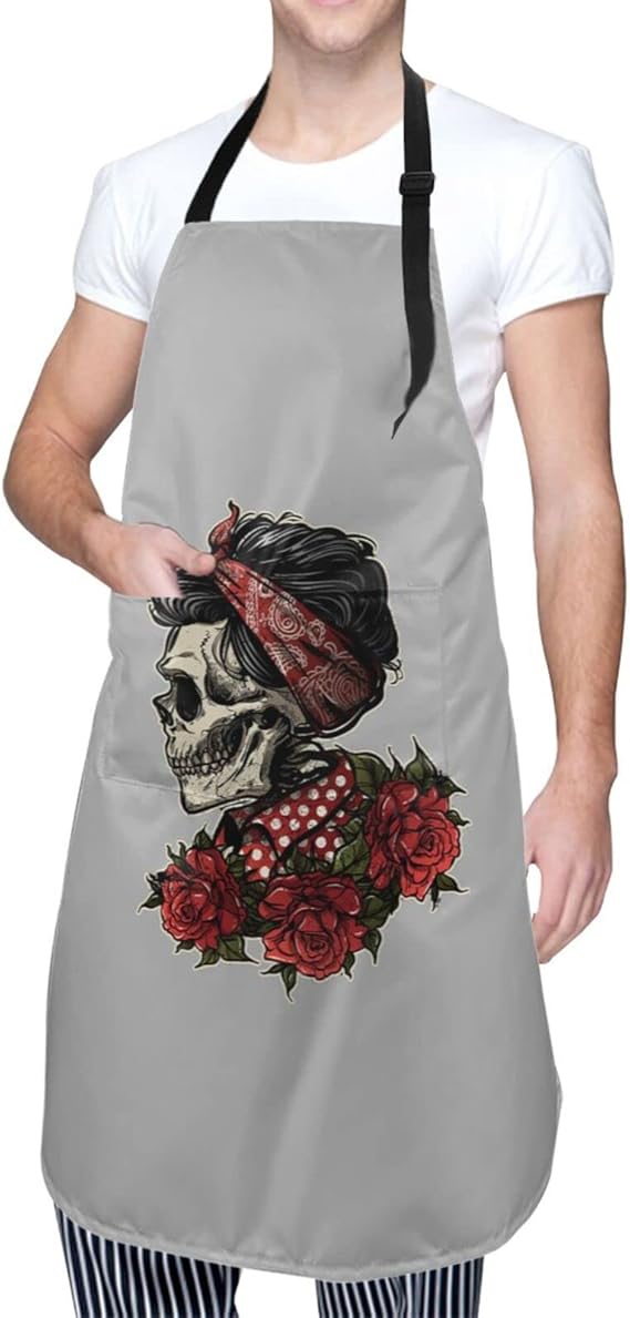 Amazon Co Jp エプロン スカル 髑髏 花柄 カフェエプロン 首掛け 前掛け ワークエプロン おしゃれ 保育士 メンズ レディース 防水 エプロン ポケット付き かわいい 汚れにくい シワ防止 男女兼用 家庭 作業 園芸 業務 料理用 ホーム キッチン