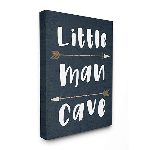 Stupell Industries Arte de pared en lienzo estirado de gran tamaño con flechas de cueva de Little Man, fabricado con orgullo en Estados Unidos