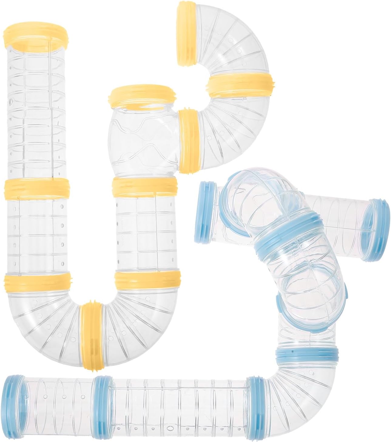 VALICLUD 2 Sets Hamster Cage External Tubes DIY Connector Tunnels for Small Animals Cage Supplies Pet Hamster Tube Accessories