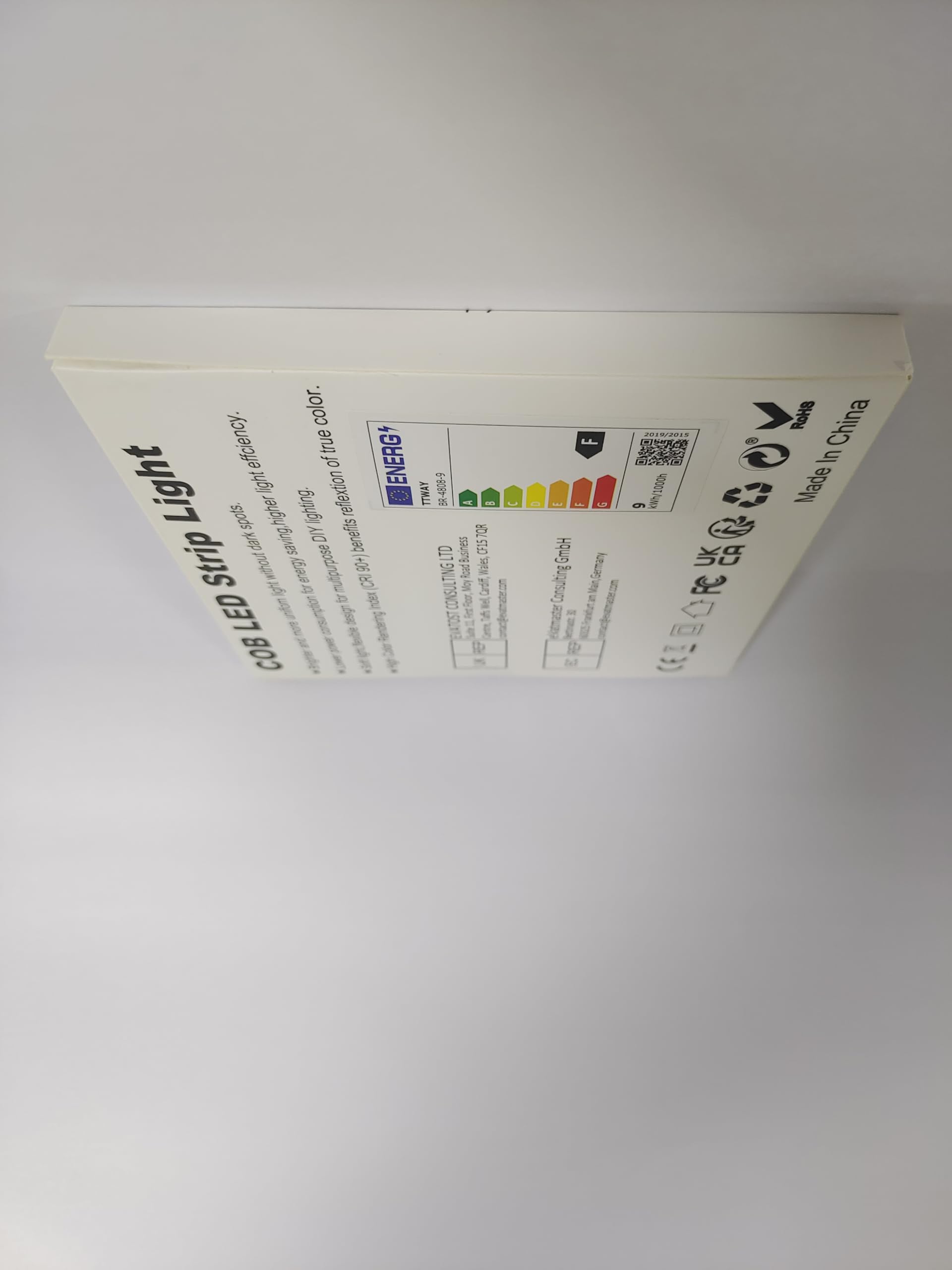 TTWAY Striscia LED COB 10 Metri 2700K, DC24V Strisce LED con 384LED/M, CRI 90+, larghezza 8 mm, LED Striscia Bianco Caldo per la decorazione della camera da letto (alimentatore non incluso)