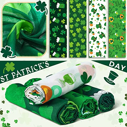 Funtery 4 Pcs St. Patrick's Day Scarf for Women Shamrock Scarf St. Patrick's Day Accessories Irish Gifts for Holiday Outfits2