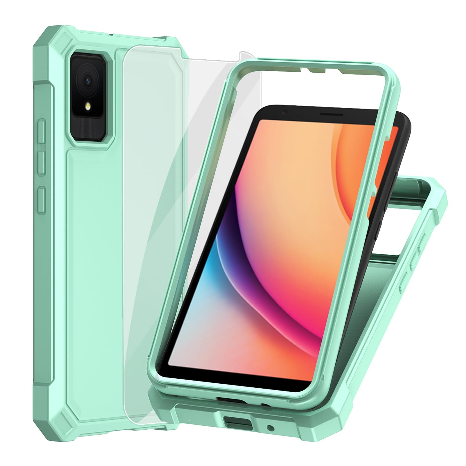 Ailiber Case for TCL T432W, TCL K11 Phone Case with Screen Protector, Dual Layer Protection, Shockproof Corners TPU Bumper, Rugged Silicone Cell Phone