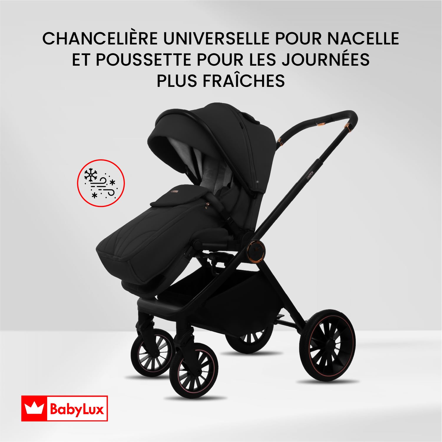 BabyLux® Poussette 2en1 CASTOR, Pliable Set De Poussettes Combinées Légères