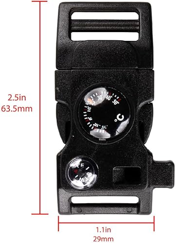 Miniatura 5 de Paracord Planet Hebilla multiherramienta, 7 herramientas en 1, ideal para acampar y uso al aire libre, disponible en paquetes de 1 a 100 hebillas