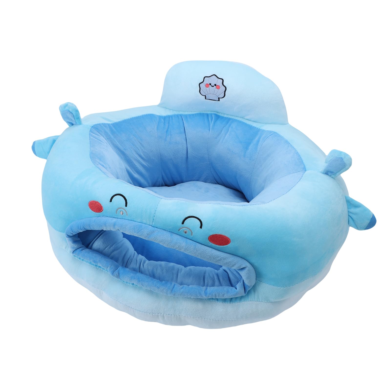 Krzesełko do Siedzenia dla Dzieci, Pluszowy Wzór Kreskówki z Ergonomicznym Podparciem dla Niemowląt, Przytulna Sofa z Podparciem Pleców, Idealna do Nauki Siadania 45x60cm (styl 1)