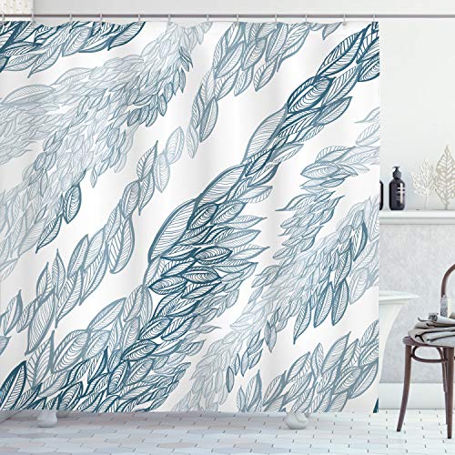 Cortina de ducha por Ambesonne, tela Set de decoración de baño con ganchos