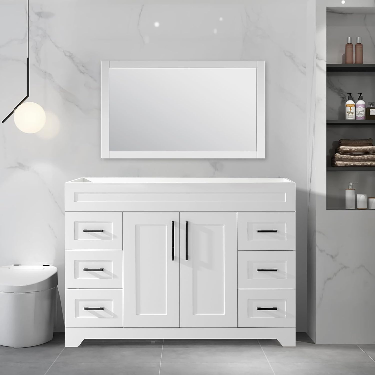 Amazon.com: Higorl 48 inch Single Bathroom Vanity, Modern Bathroom ...