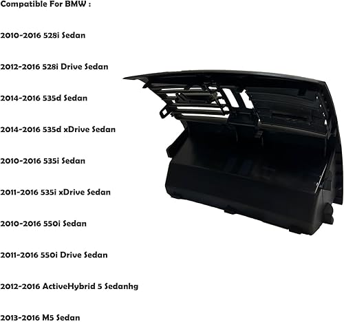 Miniatura 2 de Rejilla trasera de aire fresco con ventilación de CA para consola central interior compatible con BMW Serie 5 F10 F11 520i 523i 525i 528i 530i 535i