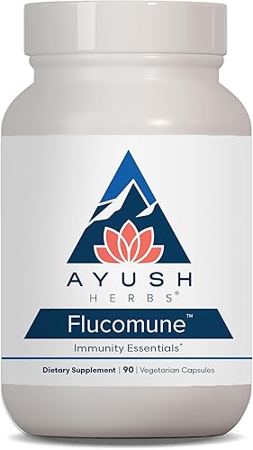 Ayush Herbs Flucomune, mezcla de hierbas ayurvédicas para apoyo inmunológico y sinusal, suplemento natural de amla y albahaca santa, 90 cápsulas