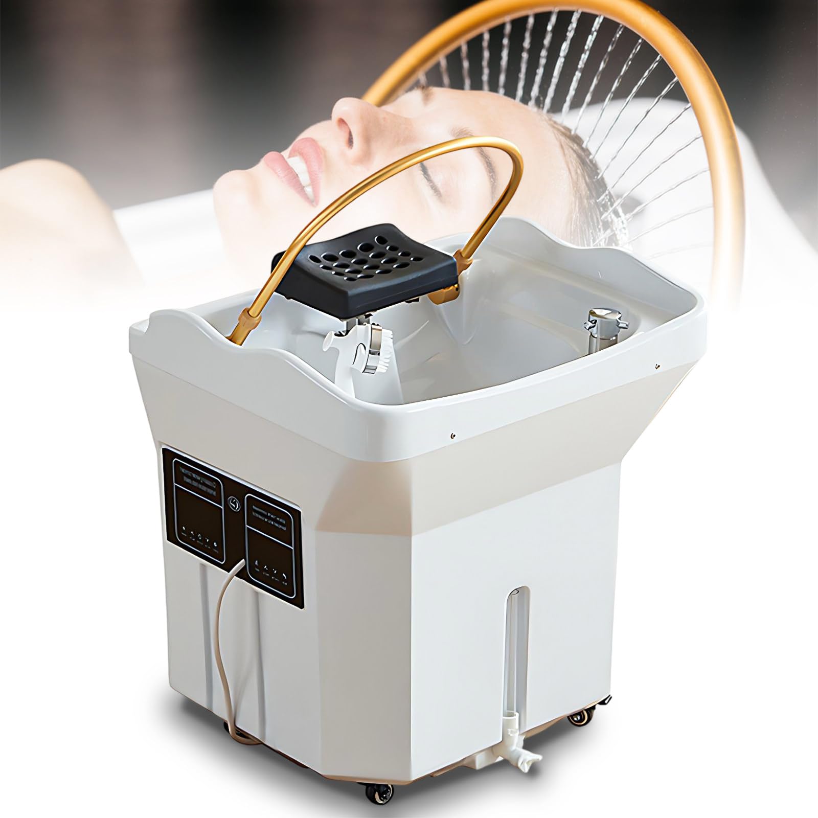 Wangyingxu Head Spa Equipment Sink Portable, Portable Shampoo Bowl, with 60L Water Tank, Thermostatic Head Spa Equipment Water Circulation Shampoo Basin, Enhance The Head Wash Experience