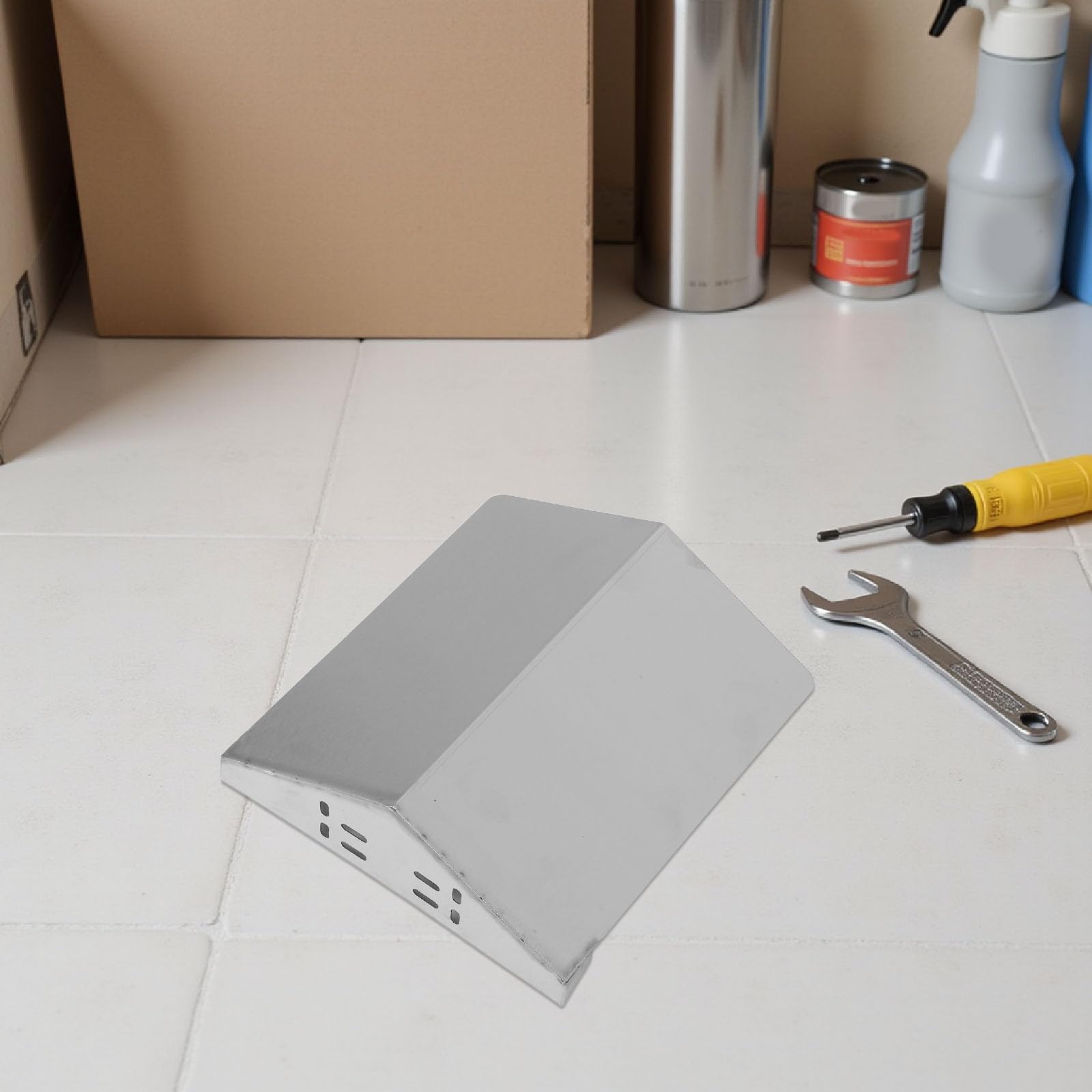 Gadpiparty Regenschutzhaube aus Edelstahl für Überwachungskameras Silber 30x27x9cm Wetterfest und Staubabweisend für Außenbereich und Patio