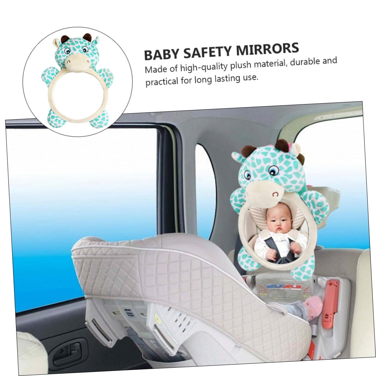 VICASKY 3pezzi Specchietto Retrovisore Per Specchio Di Sicurezza Per Auto Con Design Giraffa Facile Da Installare Osserva Tuo Durante Viaggio Accessorio Adorabile Per Genitori