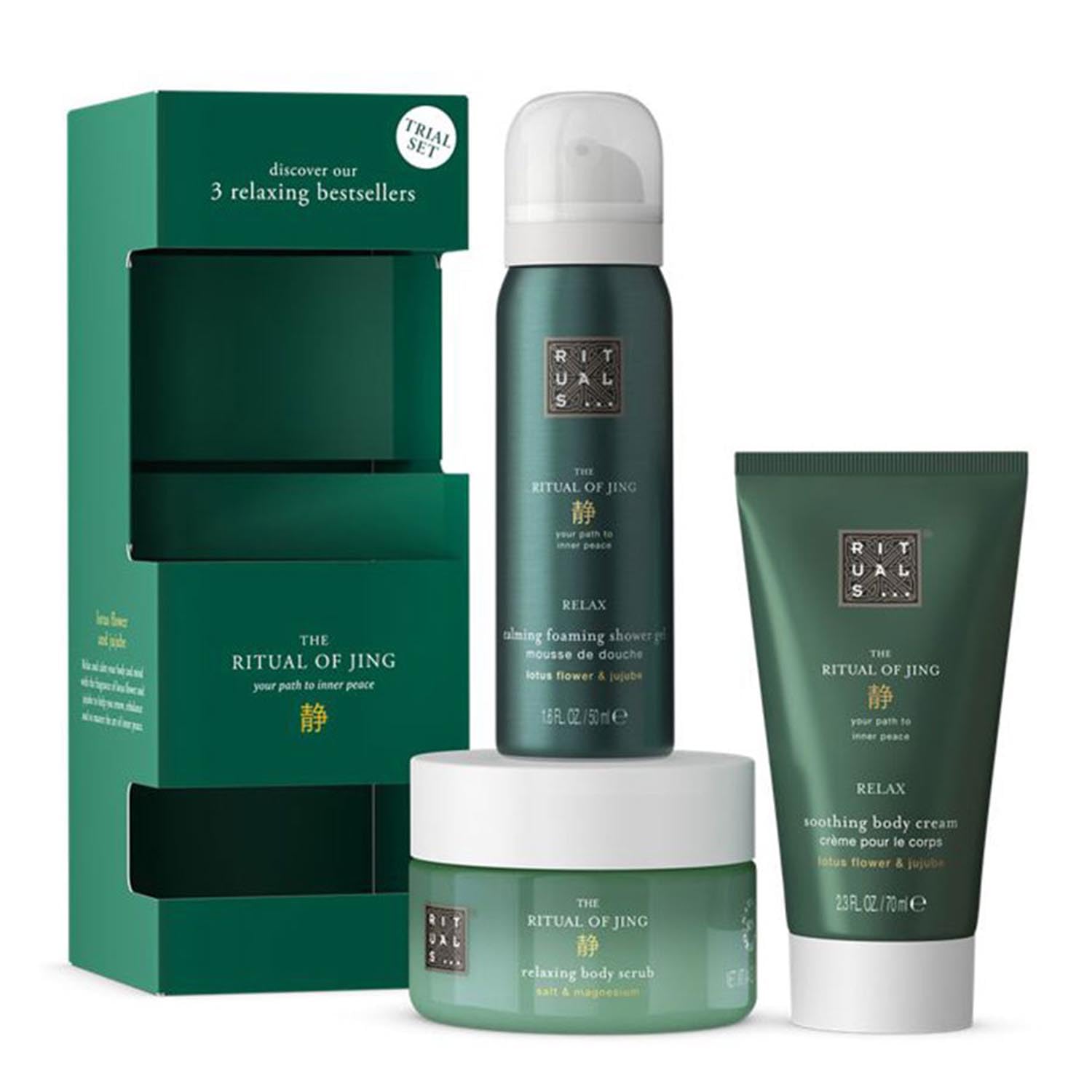 Set Rituals Jing Gommage 125Gr+ Body Cream 70Ml+ Gel 50ml prodotto per la cura della pelle